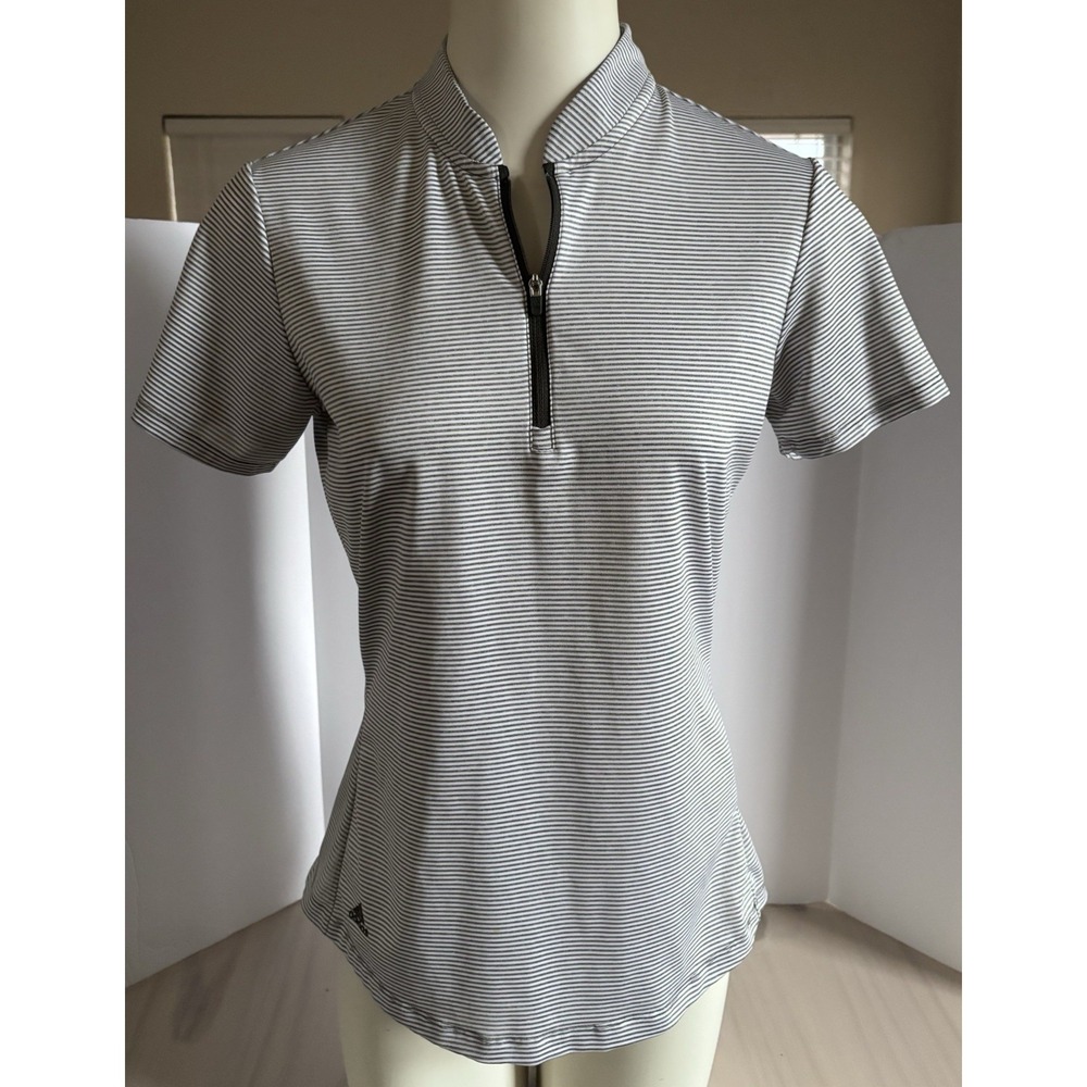 ADIDAS GOLF Women's ADVANTAGE Stripe Short Sleeve Polo‎ Night Indigo Sz SMALL